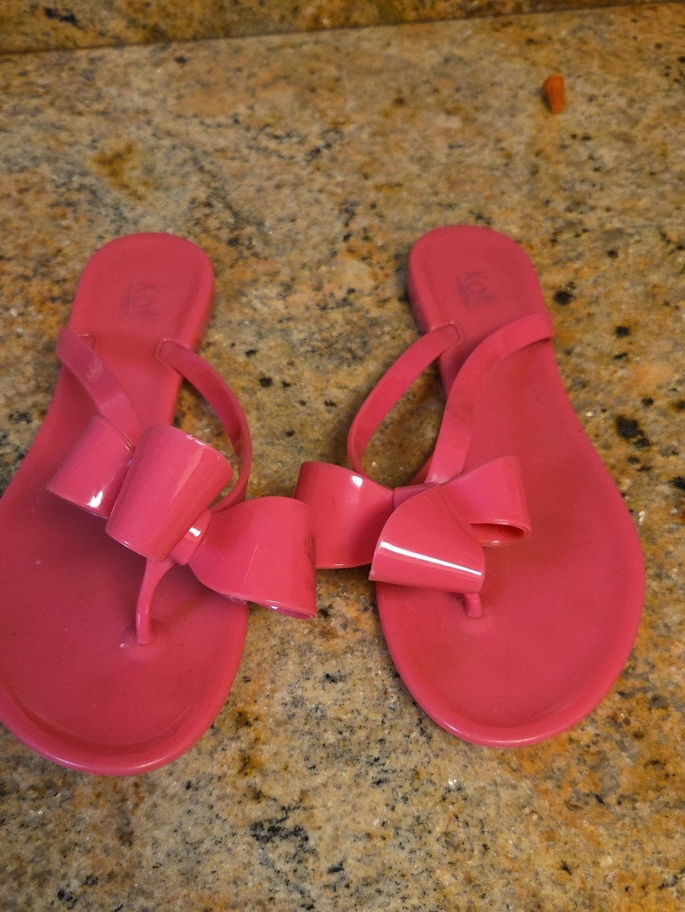 Kali Pink Bow Jelly Thong Sandals Sz 9